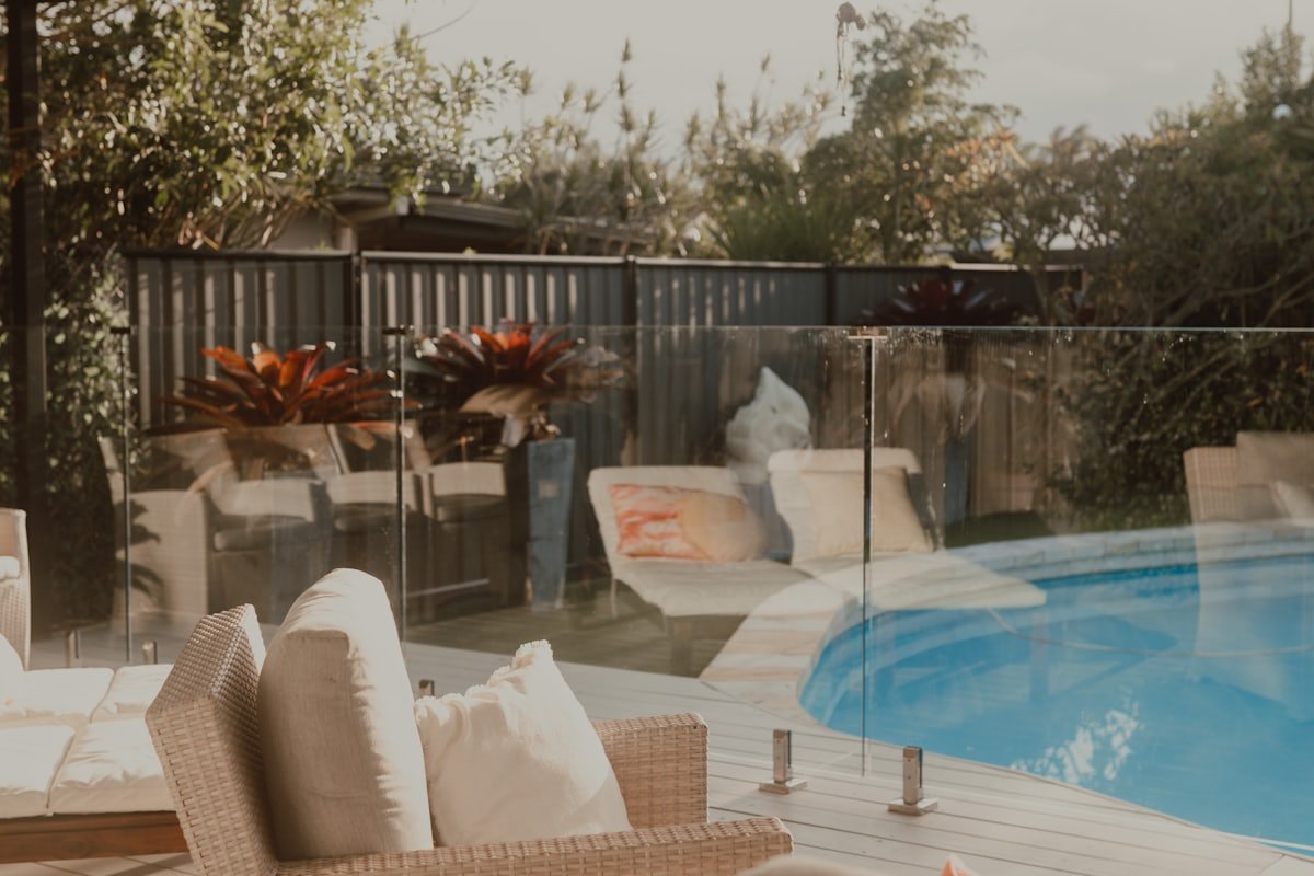 Code-compliant pool safety fence installation in a Austin, Texas backyard